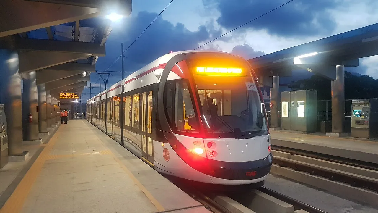 Une rame du Metro Express à Maurice.